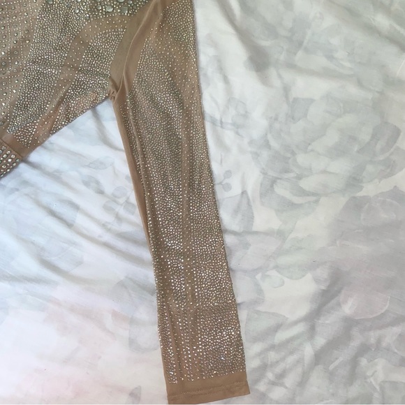 HP✨Xtaren Long Sleeve Sheer Mesh Rhinestone Bodycon Mini Dress - Picture 7 of 13